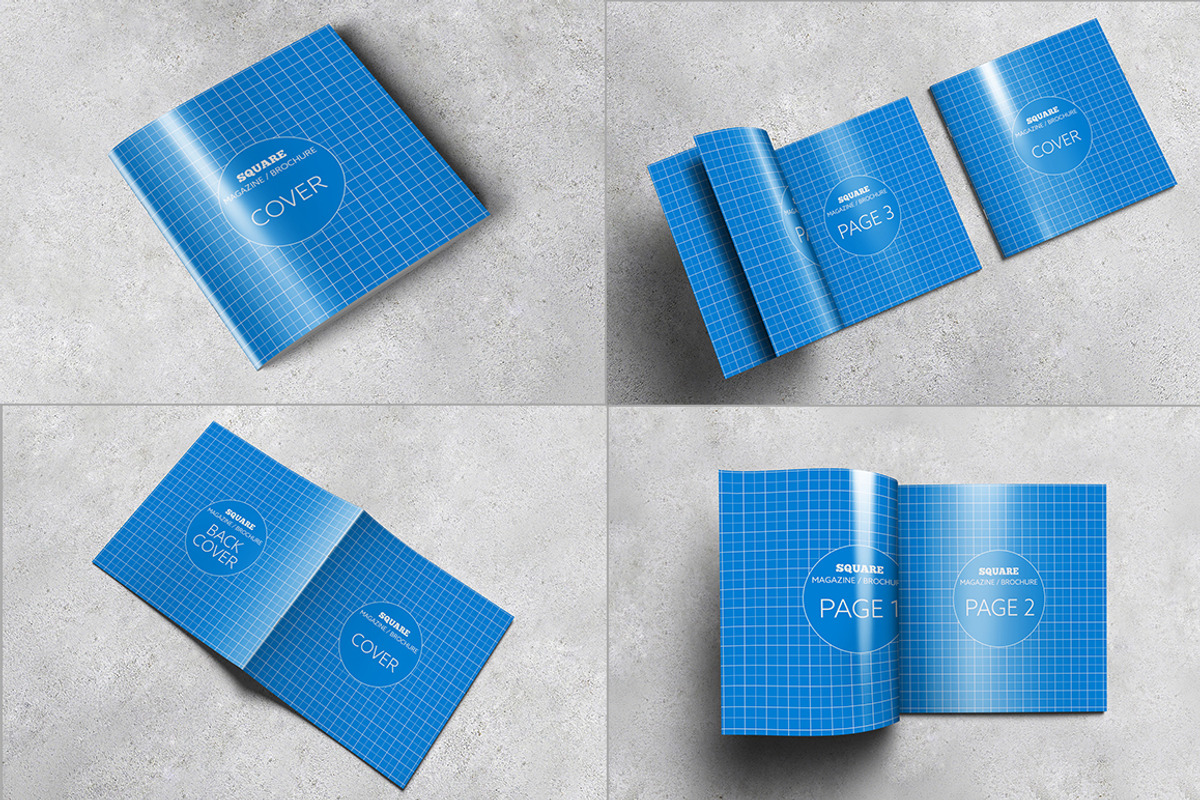 Square Magazine / Brochure Mock-Ups, a Print Template by Kongkow (Photo 7 of 7)