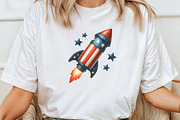Watercolor 4th Of July Clipart, an Illustration by CraftArtStudio (Thumbnail 4 of 6)