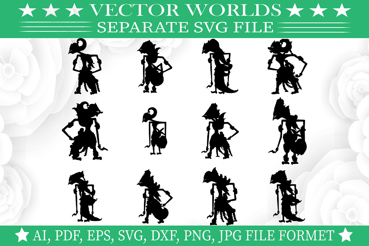 Javanese Wayans SVG, Wayans SVG, an Object Graphic by VectorWorlds