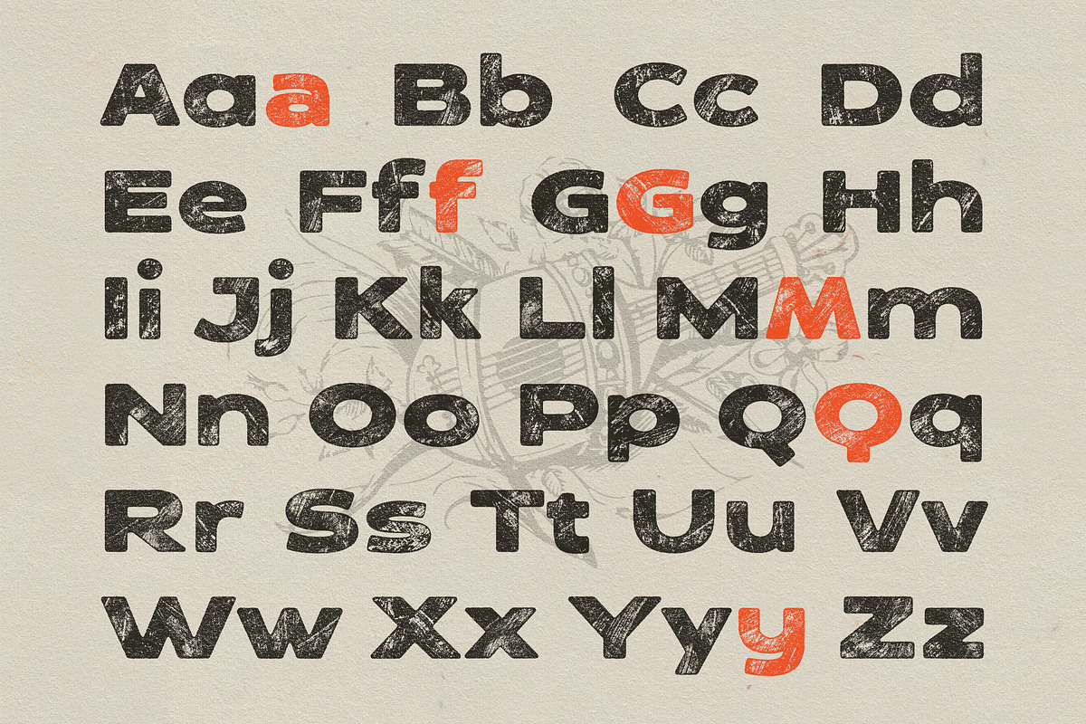 Rushpico - Bold Rough Stamp Font, a Sans Serif Font by Typia Nesia (Photo 11 of 11)