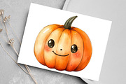 Watercolor Halloween Pumpkin Clipart, a Seasonal Illustration by Canvas Craft (Thumbnail 6 of 8)