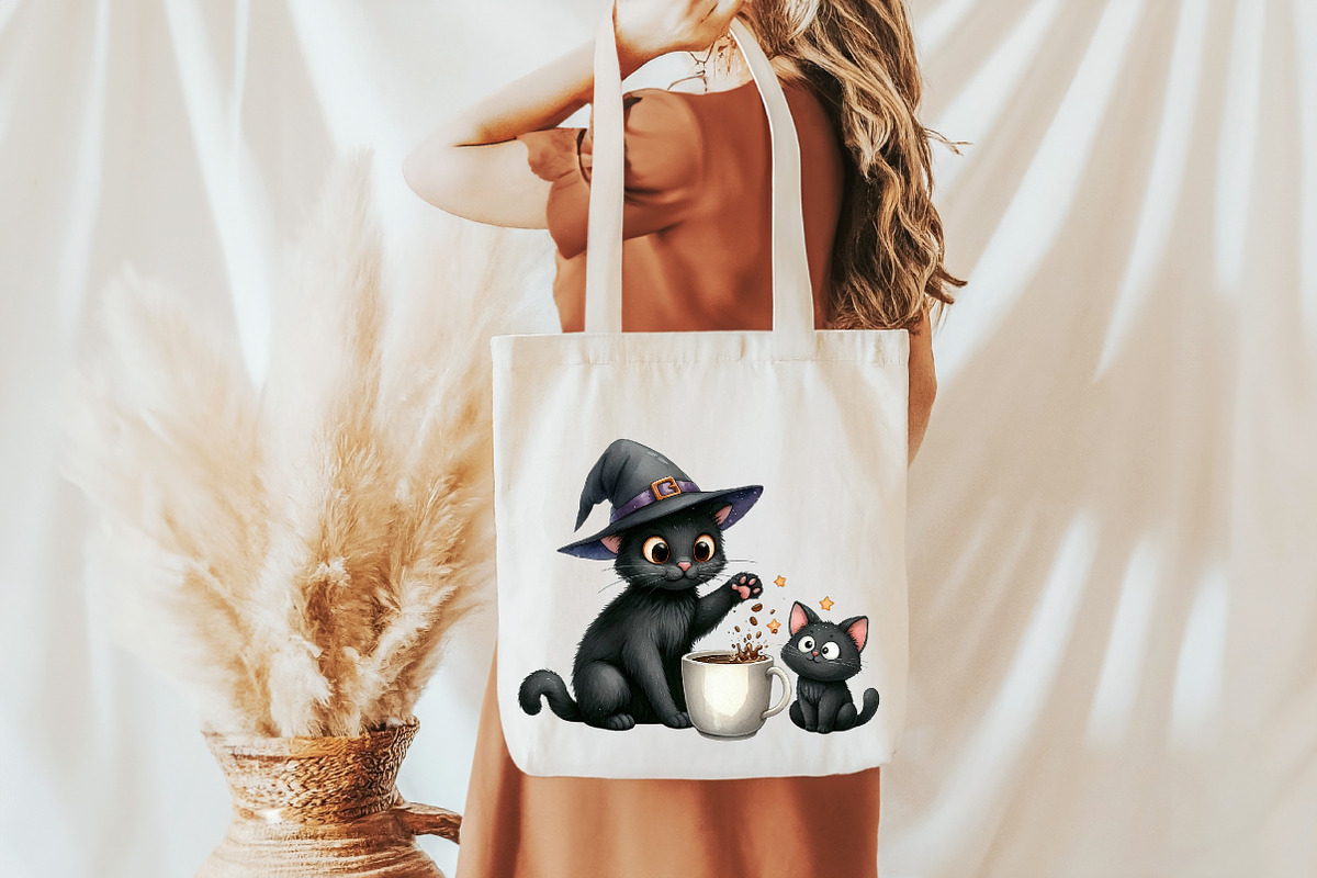 Cat Silhouette Love Coffee Clipart, an Illustration by Libby Wishes (Photo 12 of 12)