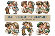 Romantic Daisy Couple Clipart JPG, a Person Illustration by Memories By Lea (Thumbnail 3 of 19)