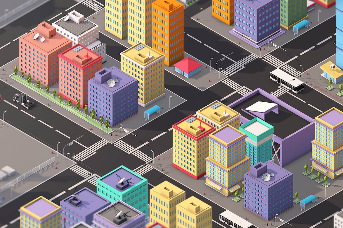 Low Poly Megapolis City Pack 1, an Architecture 3D Model by Anton Moek (Photo 6 of 13)