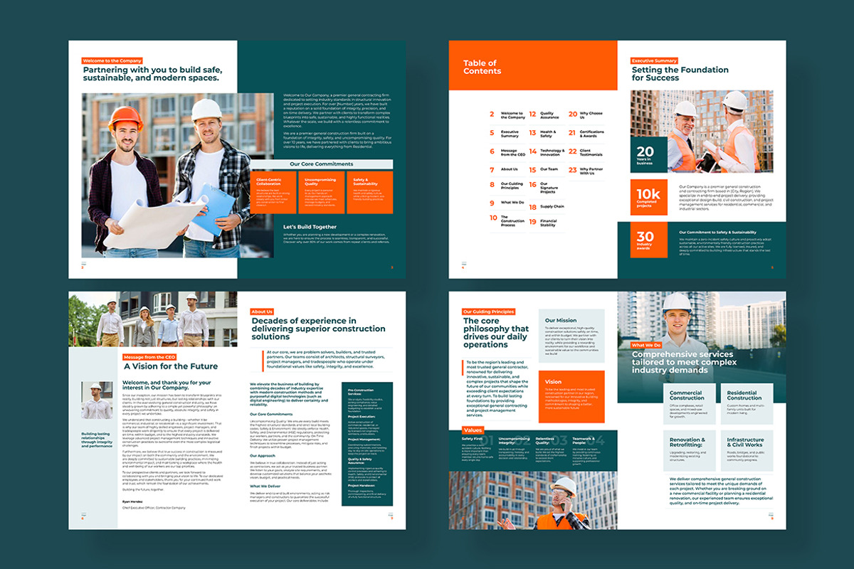 Construction Company Profile, a Brochure Template by FathurFateh (Photo 2 of 4)