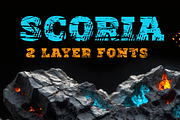 Scoria Slab Caps, a Slab Serif Font by deFharo (Thumbnail 1 of 11)