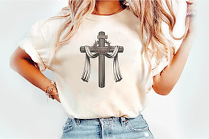 Christian Cross watercolor, an Illustration by Watercolor design