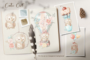 Cute woodland animals clipart., an Animal Illustration by Yuliya Art (Thumbnail 7 of 19)
