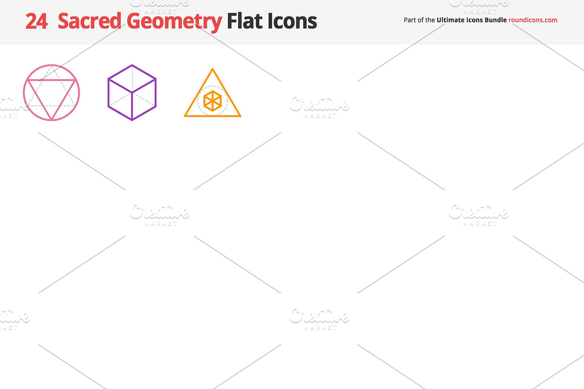 24 Sacred Geometry Flat Icons, an Icon by Vectopus.com