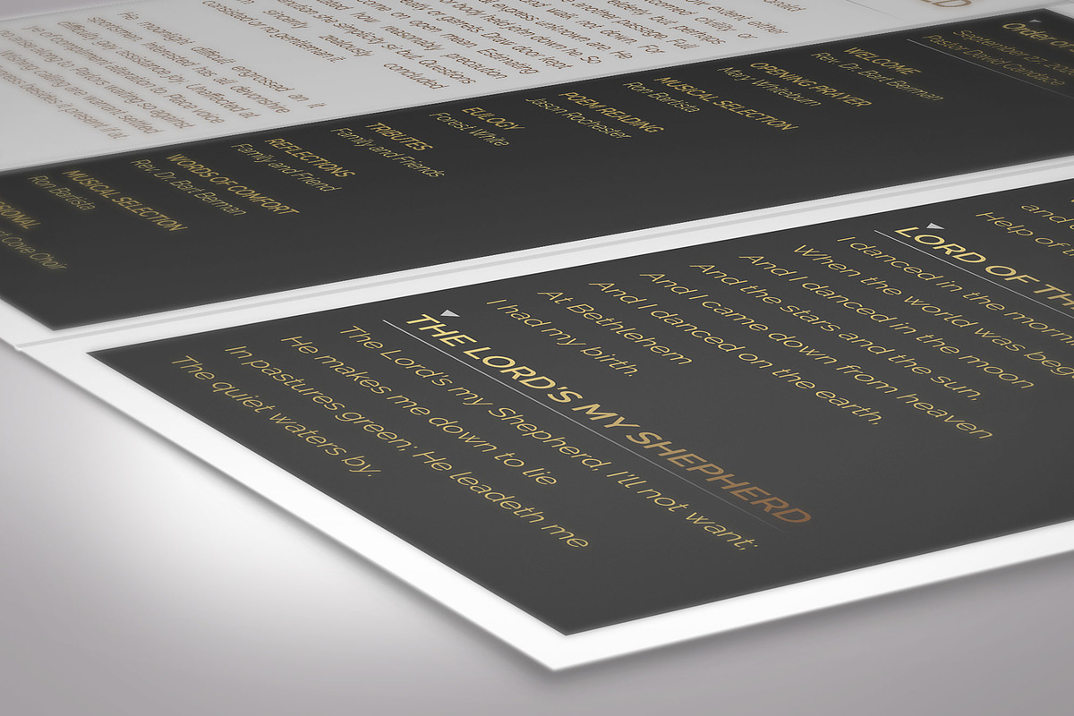 Gold Luxury Trifold Funeral Program, a Brochure Template by Godserv Designs (Photo 9 of 11)