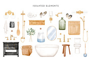 Watercolor Bathroom Creator, a Decorative Illustration by Kotulska (Thumbnail 3 of 16)