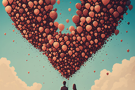 couple with hearts, an Arts & Entertainment Photo by huertas19