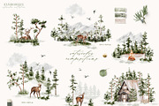 Evergreen Watercolor Forest, an Animal Illustration by Julia Dreams (Thumbnail 4 of 10)
