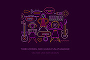 Women Are Having Fun At Karaoke, a Person Illustration by danjazzia (Thumbnail 3 of 3)