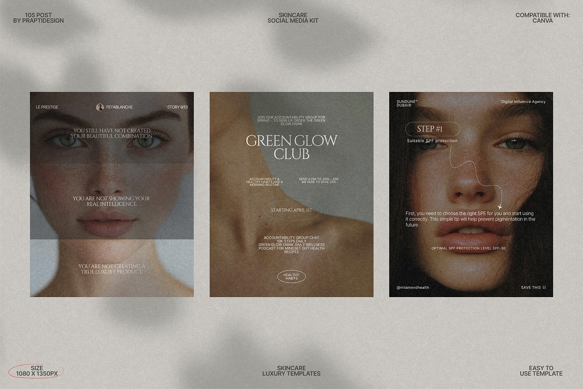 Canva Skincare Post Bundle Pack preview 8