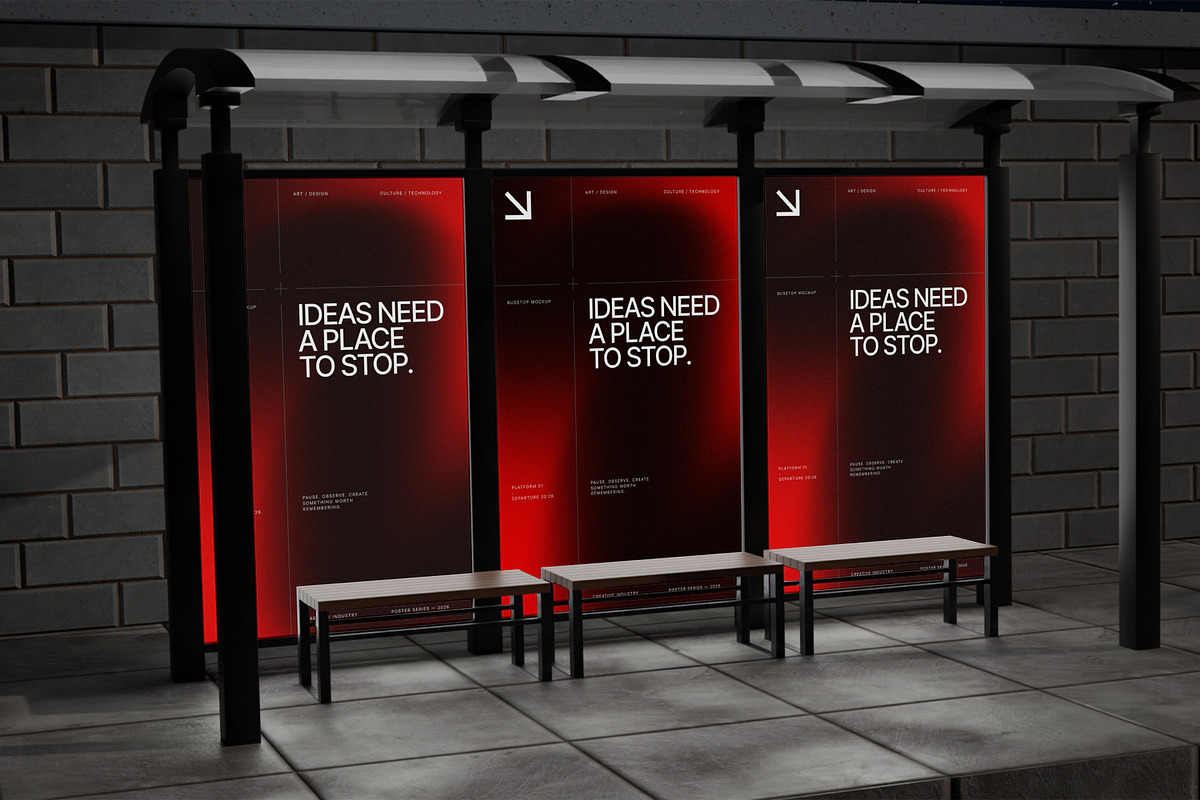 Bus Stop Billboard Mockup, an Advertising Mockup by SLAB! Design (Photo 4 of 7)