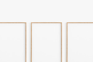 Set Of 3 Wooden Frames Mockup