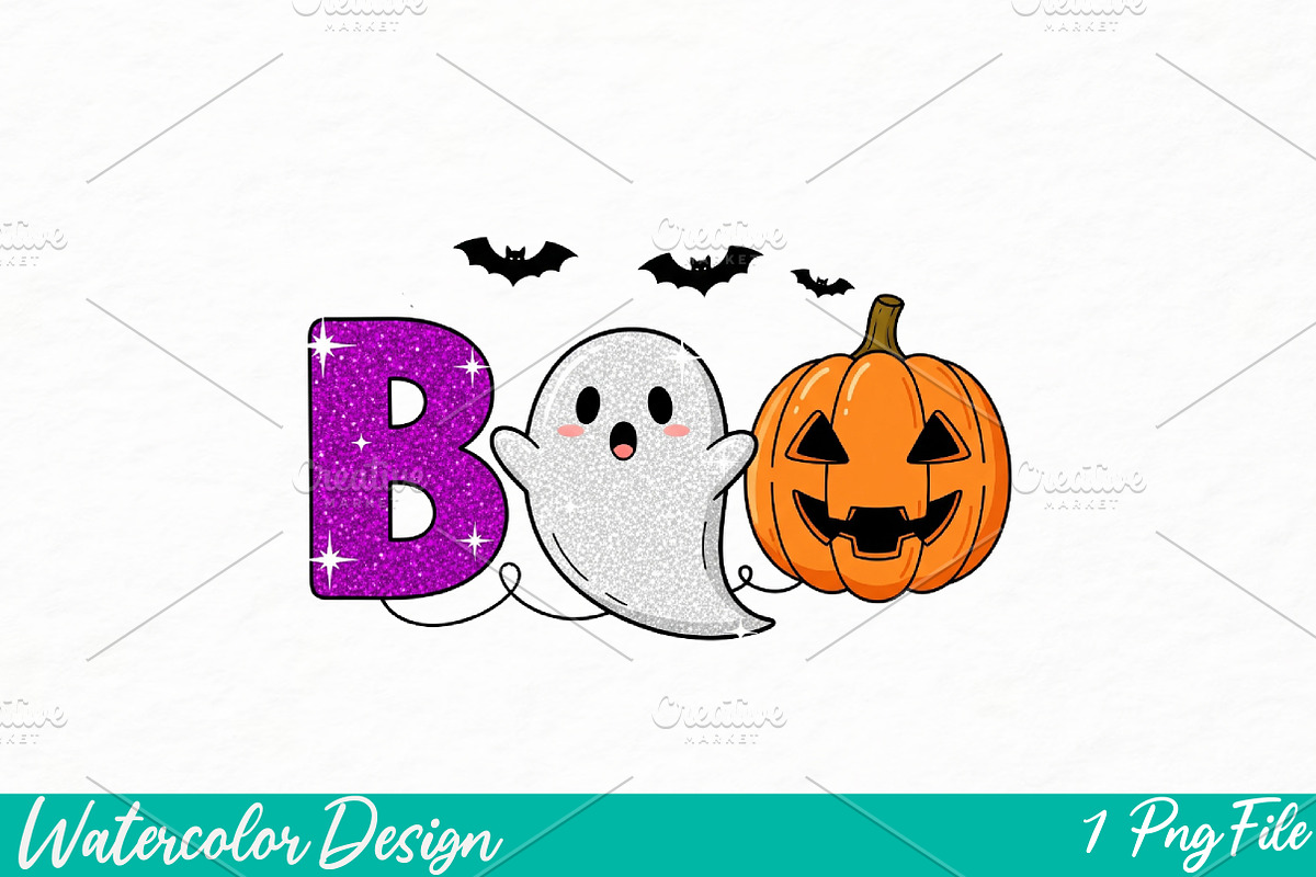Glitter Halloween Png, an Illustration by Watercolor design (Photo 1 of 3)
