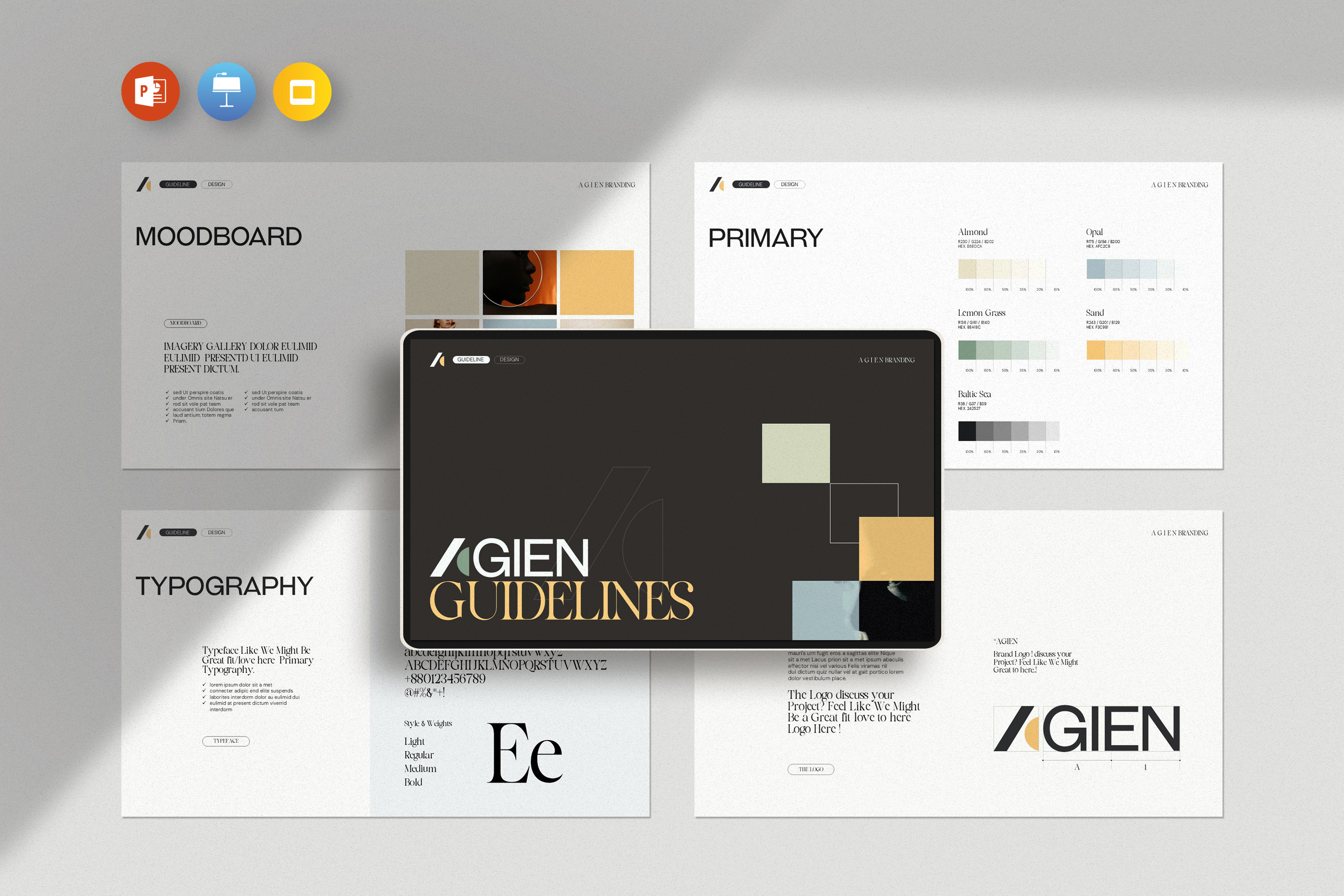 Agien Brand Guidelines Template, a Presentation Template by evgenystudio