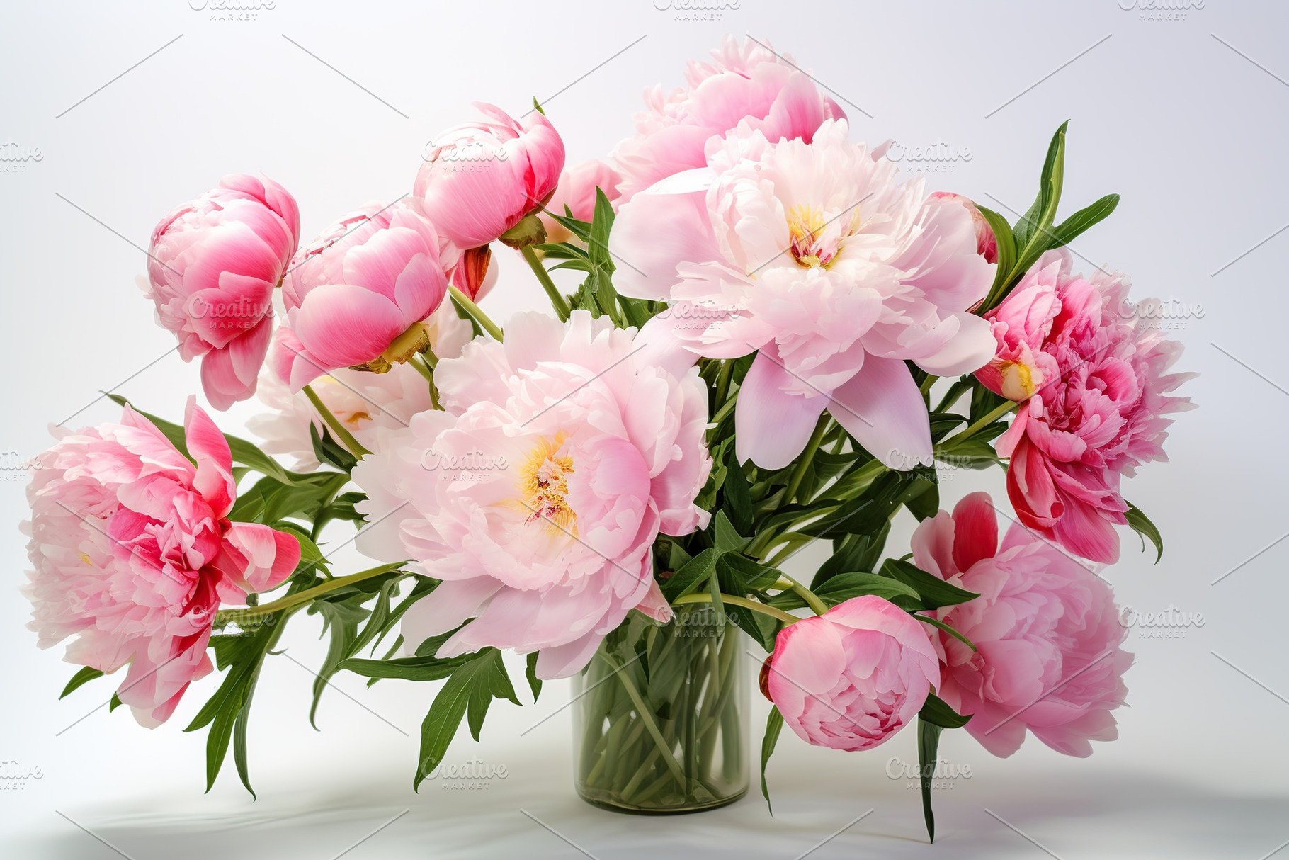 Bouquet of pink peony flowers in vase, a Nature Photo by AlyaAnd