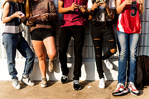 Young teenager friends chilling out containing amusing, bestfriend, and, a Person Photo by rawpixel