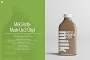Milk Bottle Mock-Up 2 (Big), a Packaging Mockup by AY Mock-Ups (Thumbnail 1 of 11)