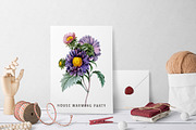 Flowers Aster Purple Clipart Vintage, an Illustration by Enliven Designs (Thumbnail 3 of 9)