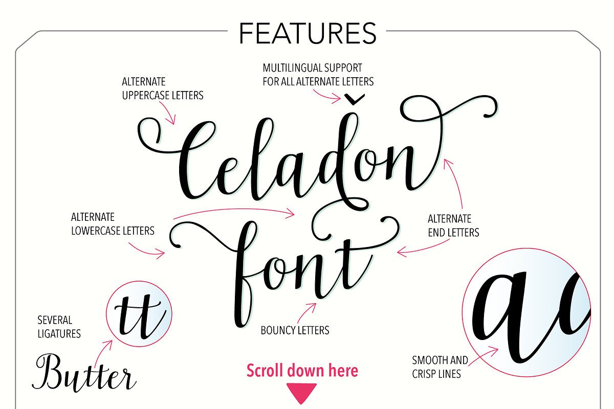 Celadon Modern Calligraphy Font preview 2