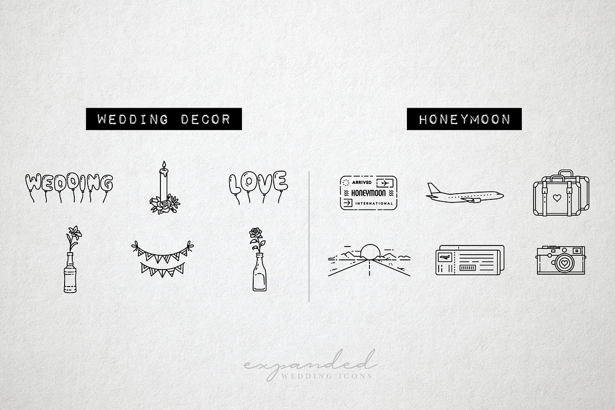 100 Wedding Icons Set - Expanded, an Outline Icon by Hatch Design Workshop (Photo 11 of 15)
