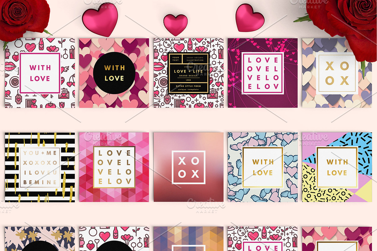 400+ Valentine's Day Cards Pack, a Decorative Illustration by Olha Kostiuk (Photo 6 of 9)