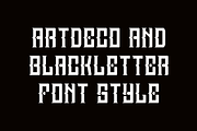 Black Waves - Artdeco & Blackletter, a Blackletter Font by QR Design Studio (Thumbnail 3 of 6)