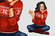 Christmas Pin-up girl, a Decorative Illustration by Ira Cvetnaya (Thumbnail 5 of 6)