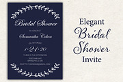 Elegant Blue Bridal Shower Invite, a Stationery Template by BF Studios (Thumbnail 1 of 2)