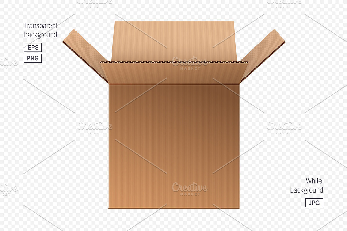 Cardboard box vector (EPS+PNG+JPG), an Object Illustration by LoopAll (Photo 4 of 4)