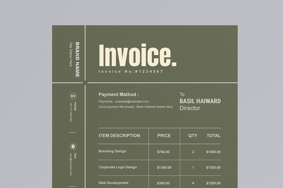 Invoice Design Template, a Stationery Template by MightyDesign (Photo 4 of 8)