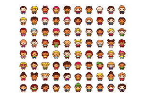 80 Vector Kawaii Characters