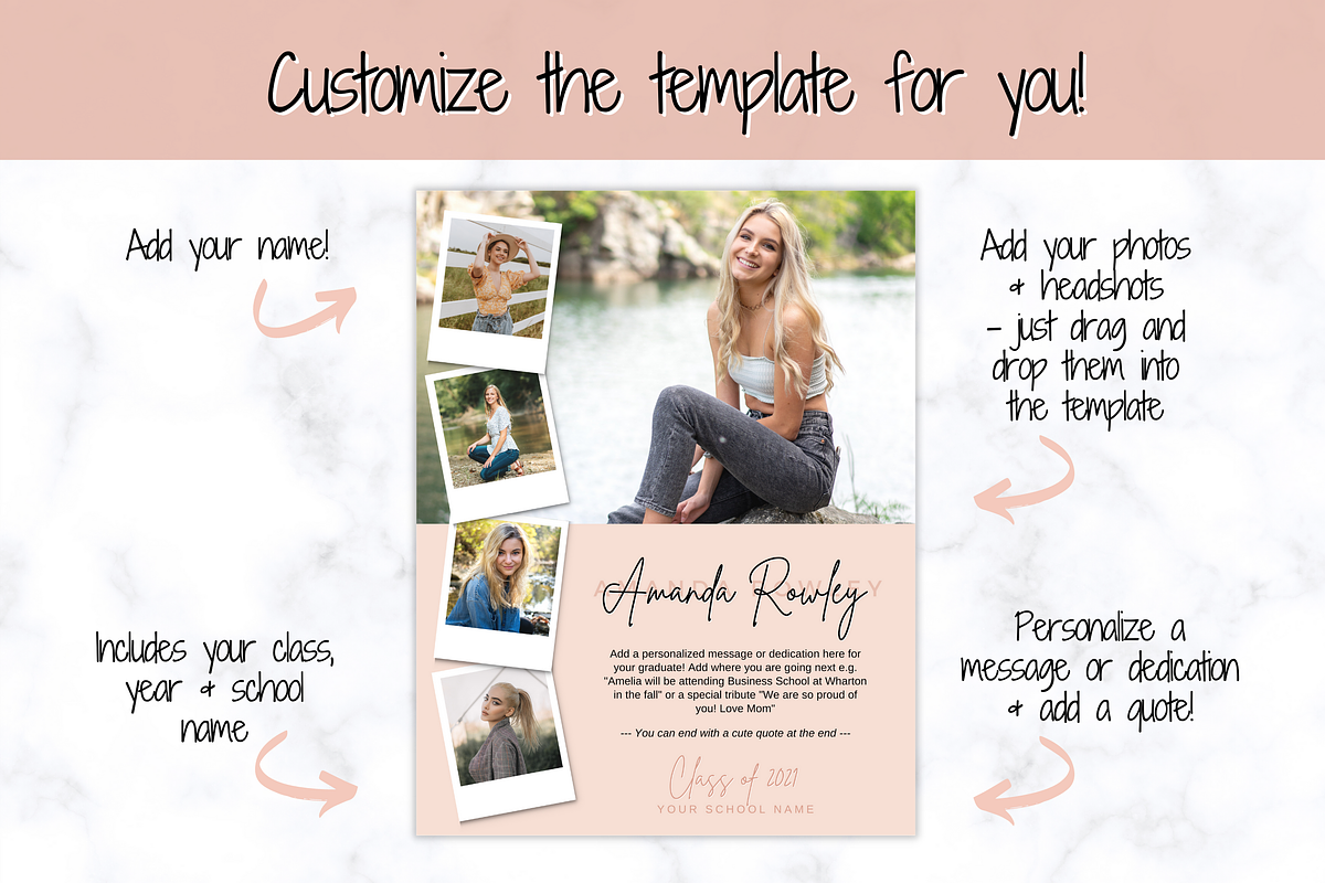 Graduation Yearbook Ad Template, a Magazine Template by Templatables (Photo 2 of 8)