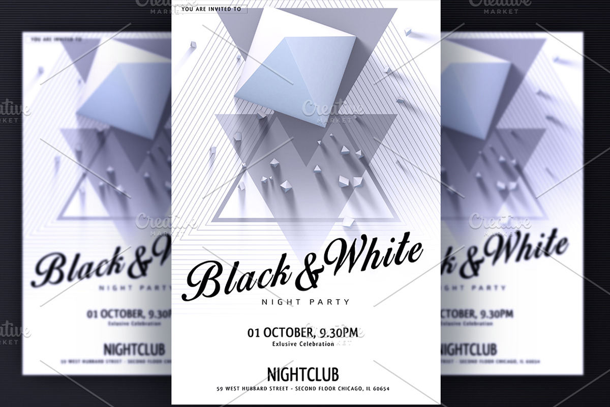 Black&White Party Flyer, a Flyer Template by graystudio (Photo 3 of 5)
