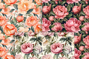Peony Flowers Seamless Patterns, a Pattern Graphic by ArtIrisArt (Thumbnail 10 of 12)