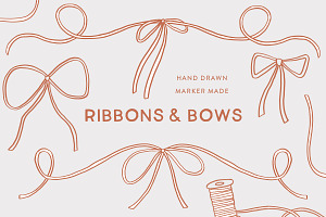Ribbons & Bows Hand Drawn Accents, a Decorative Illustration by Margot + Co