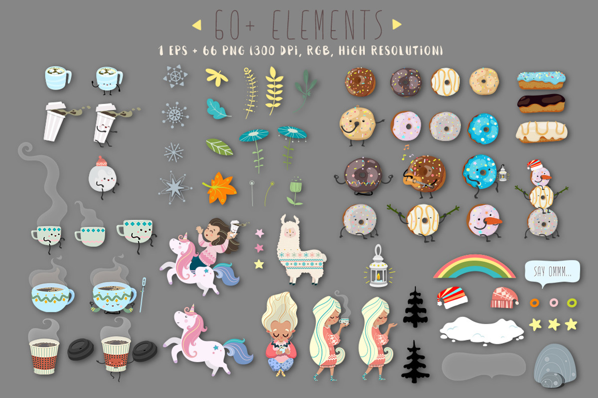 Donuts & Coffee. Graphic set, a Decorative Illustration by Good Genie (Photo 5 of 8)