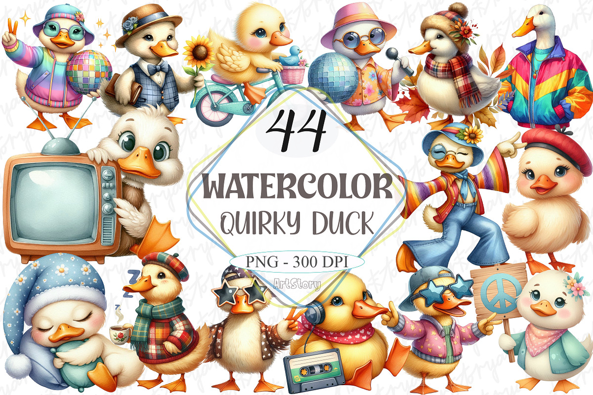 Quirky Duck Sublimation Clipart, a Graphic by designcity5 (Photo 1 of 5)