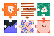 Funny puzzle characters with faces, an Object Illustration by Good Studio (Thumbnail 3 of 5)