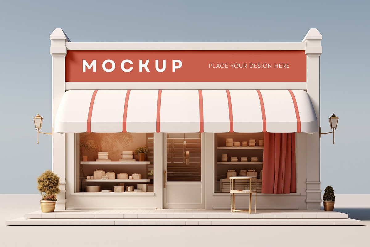 Shop Facade Mockup Generated with AI, an Advertising Mockup by dpi (Photo 10 of 13)