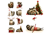 Christmas Raccoon PNG Clipart, a Seasonal Illustration by Nicolle's Colorful Art (Thumbnail 4 of 4)