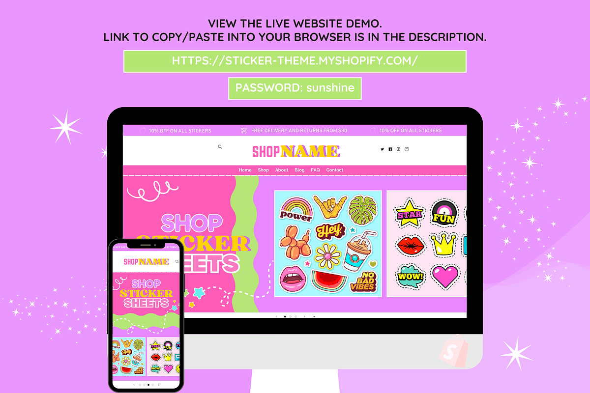 Shopify Theme - Sticker Store, a Shopify Template by SunshineStudioBoutique (Photo 5 of 10)