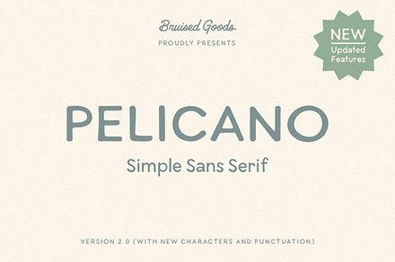 Pelicano, a Sans Serif Font by Bruised Goods