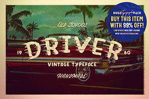 DRIVER Retro Action Typeface