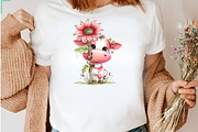 Whimsical Summer Cow Clipart, a Seasonal Illustration by CreationArt (Thumbnail 5 of 5)