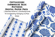 Cottagecore farmhouse Blue Patterns, a Pattern Graphic by Pattern Whimsy (Thumbnail 1 of 8)